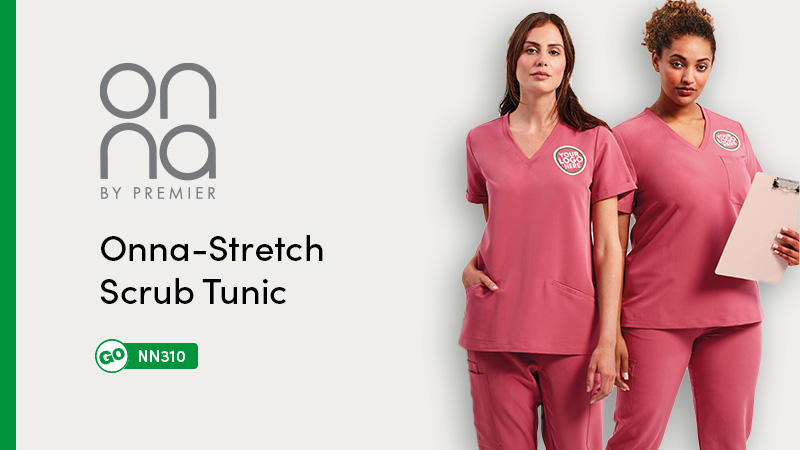 two women wearing scrubs that are customisable